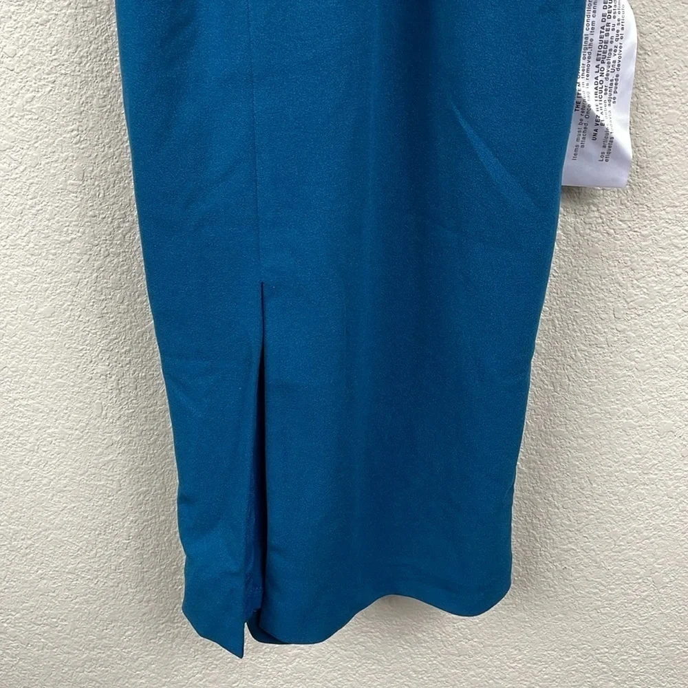 NWT Dress The Population Alessia Dress Peacock Blue Slit Flattering Sz XXS - Picture 5 of 13